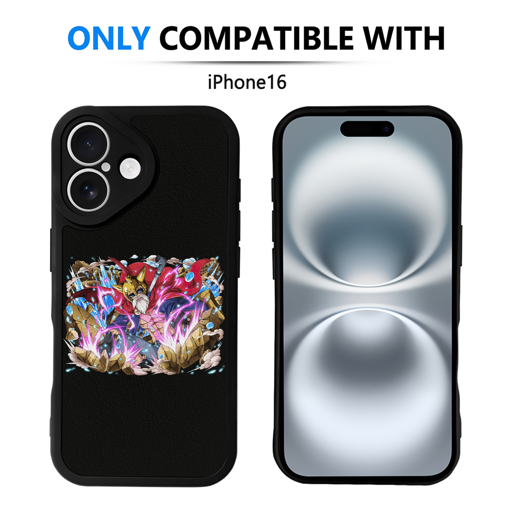 （画像用） ワンピース モンキー・D・ルフィ ONE PIECE Monkey D. Luffy 【iPhone 16シリーズ対応】シリコンスマホケース（レザー調） 材質：シリコン